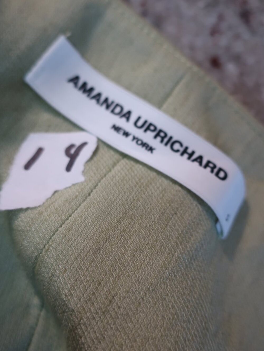 Womens Amanda Uprichard (Item- 14) Sage Green Linen Blend Strappy Crop Top S - Picture 5 of 5